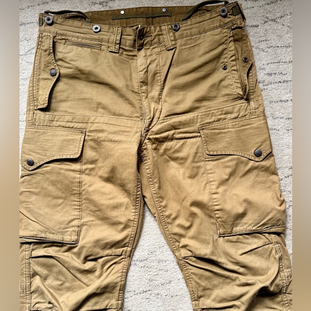 RRL Double RL Tan, utility style. 8 pocket cargo Pants 34/34 - Picture 8 of 16